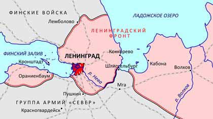 блокада Ленинграда кратко главное - карта