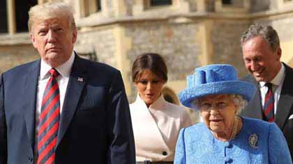 власть королевы Великобритании - королева Великобритании и Дональд Трамп