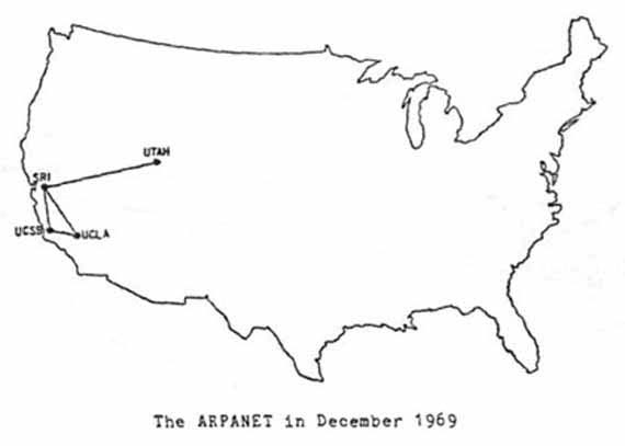 кто создал интернет - АРПАНЕТ 1969