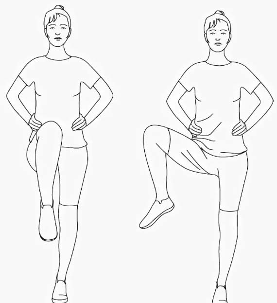 артроз тазобедренного сустава - подъем колена к груди